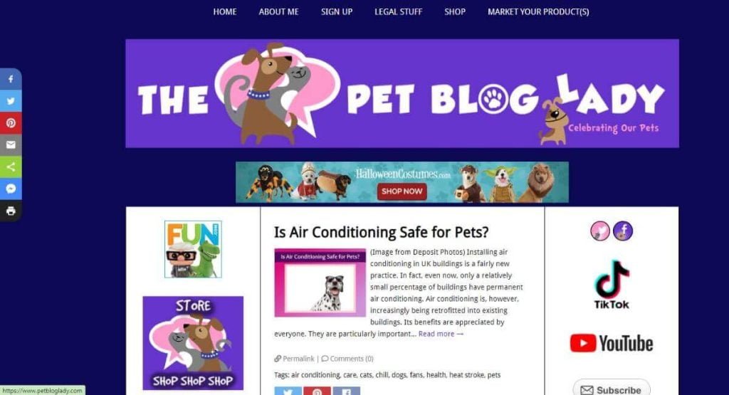 The Pet Blog Lady Celebrating Our Pets homepage